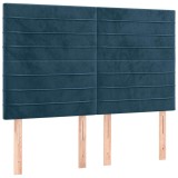Cumpara ieftin Tablie de pat albastru inchis 144x5x118/128 cm catifea