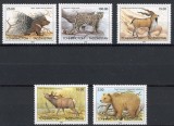 TADJIGHIGSTAN-FAUNA-ANIMALE-Serie de 5 timbre nestampilate