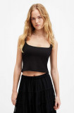 AllSaints top ANIE CAMI culoarea negru, neted, W058JA