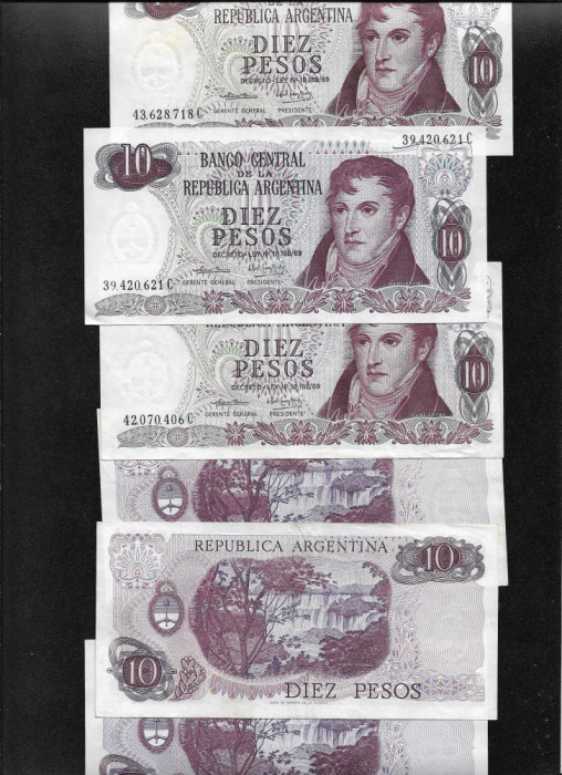 Argentina 10 pesos 1973(76) XF-AUNC pret pe bucata