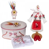 Set botez national, costum rochita traditionala, trusou botez, cutie trusou si