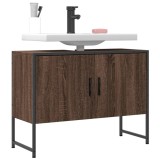 Gossi dulap chiuveta de baie, stejar maro, 80x33x60 cm, lemn compozit