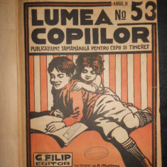 Lumea copiilor. Publicatiune saptamanala pentru copii si tineret. 51 numere 1923