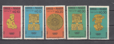 M2 TS6 6 - Timbre foarte vechi - Paraguay - Jocurile pre-olimpice - Mexic 1968 foto