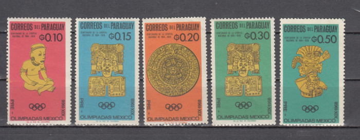 M2 TS6 6 - Timbre foarte vechi - Paraguay - Jocurile pre-olimpice - Mexic 1968