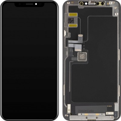 Display cu Touchscreen JK pentru Apple iPhone 11 Pro Max, cu Rama, Versiune OLED, Negru foto