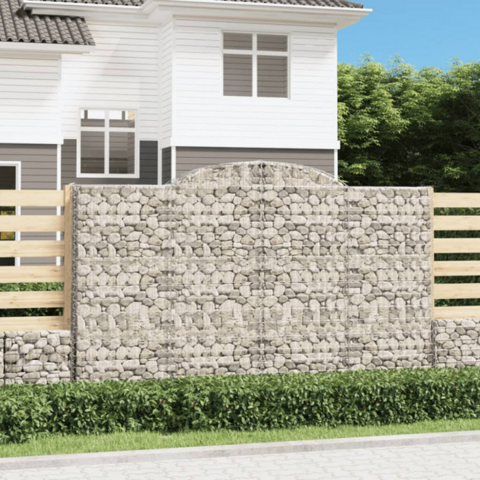 vidaXL Coșuri gabion arcuite 5 buc, 300x30x180/200 cm, fier galvanizat