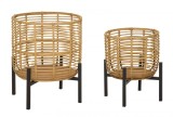 Mauro Ferretti Set Suport De Flori Rattan Cm &Oslash; 41X47-33X39