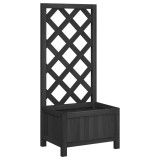 Cumpara ieftin Jardiniera cu spalier, negru, 40x30x90 cm, lemn masiv de brad