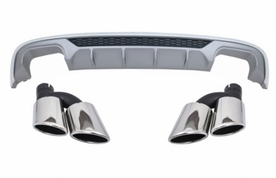 Difuzor Bara Spate cu Ornamente toba Audi A3 8V Facelift Hatchback Sportback (2016-2019) S3 Design pentru Bara Standard Performance AutoTuning foto