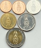 Set 6 monede Thailanda 25, 50 satang 1, 2, 5, 10 Bath 2018 UNC - A026, Asia