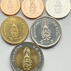 set 6 monede Thailanda 25, 50 satang 1, 2, 5, 10 Bath 2018 UNC - A026