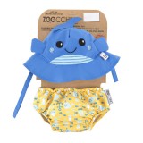 Cumpara ieftin Set chilotel de baie si palarie, Marimea L, UPF 50+, Zoocchini, Whale