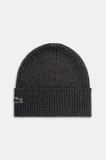 Lacoste căciulă de l&acirc;nă culoarea verde, de lana, din tesatura unia, RB0001