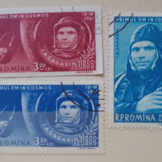 Romania 1961 LP 516 ,Lp516a, Primulmom in cosmos Gagarin serie stampilata