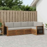 vidaXL Set canapea sectională cu pernă 4 pcs Natural și gri deschis 3384352
