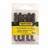 Set 10 adaptoare magnetice biti, Topmaster 330348, prindere hexagonala 1/4&quot;, lungime 60 mm