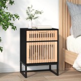 Dulap noptieră, negru, 40x30x55,5 cm, lemn prelucrat&amp;fier
