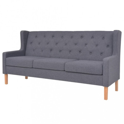 Canapea cu 3 locuri, material textil, gri foto