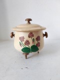 # Cutie Suvenir Vintage Rennes (Franța) &ndash; Lemn Pictat Manual, Stil &bdquo;Le Bouquet&rdquo;, &Icirc;nceput Sec. XX, 12 cm