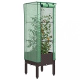 vidaXL Strat &icirc;nălțat cu husă de seră, aspect ratan, 40x40x140 cm 4015804
