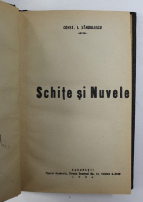 IN ASTEPTARE de CONST. I . SANDULESCU - SCHITE SI NUVELE , 1934 , DEDICATIE * foto