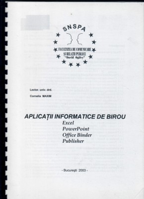 Aplicatii informatice de birou, Cornelia Maxim foto