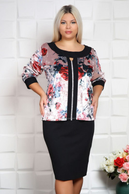 Bluza din catifea Dona Rose - 48Marimea foto