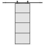 Cumpara ieftin Usa glisanta cu set de feronerie neagra 76x205 cm Sticla ESG