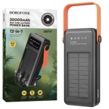 Baterie Externa, cu panou solar, Borofone (DBT17) - 4xUSB-A si cabluri 3 in 1, 30.000mAh, Black