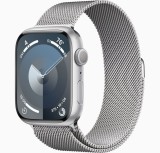 Cumpara ieftin Curea metalica milanese, marca THD, compatibila Apple Watch 45 mm seria 9, Apple Watch SE 44 mm, marime universala, argintiu