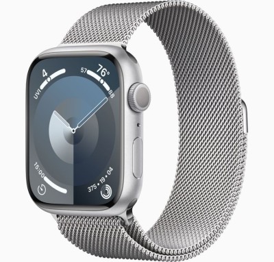 Curea metalica milanese, marca THD, compatibila Apple Watch 45 mm seria 9, Apple Watch SE 44 mm, marime universala, argintiu foto