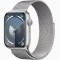 Curea metalica milanese, marca THD, compatibila Apple Watch 45 mm seria 9, Apple Watch SE 44 mm, marime universala, argintiu