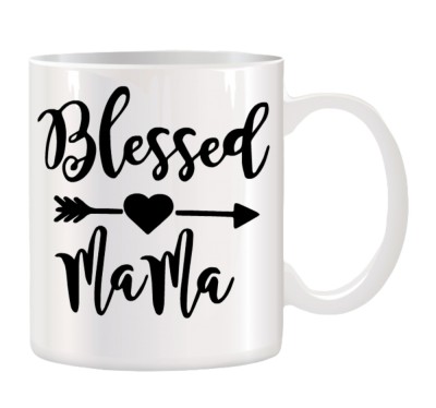 Cana alba ceramica personalizata Blessed Mama, INOVATIX&amp;reg;. 330ml foto