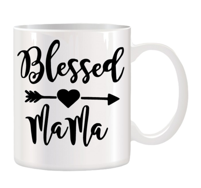 Cana alba ceramica personalizata Blessed Mama, INOVATIX&reg;. 330ml