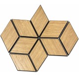Set 9 panouri decorative romb MDF si fetru, LDA PREMIUM, 40x24 cm, Stejar Saragossa
