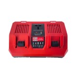 Incarcator Dublu Rapid, Compatibil cu Acumulatori Milwaukee, Rosu