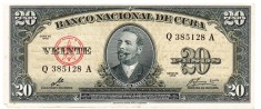 Cuba 20 Pesos 1960 P-94 Seria 385128 foto