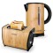 Klarstein KLARSTEIN BAMBOO GARDEN, set de mic dejun, ceainic| toaster | bambus