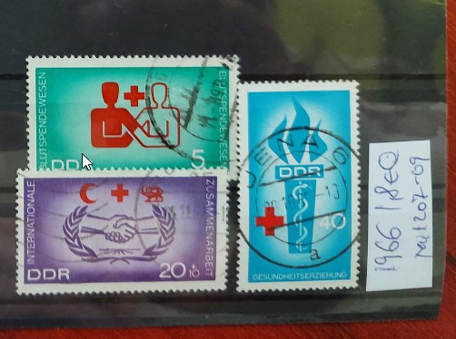 TS21 - Timbre serie DDR 1966 Mi1207-09