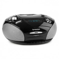 Auna RCD 220 CD Boombox casetofon USB Reglaj radio FM MP3 2x2W negru foto