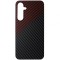 Husa spate policarbonat aspect Carbon rosu, gri, negru pentru Samsung Galaxy A55 5G