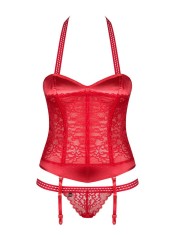 Flameria - Set lenjerie intimă, roșu, L/XL