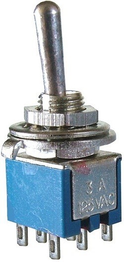 Comutator dublu, ON-ON, 6A, 250V, 33x14x13mm, MTS 202 - 125160