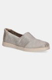 Toms espadrile CHAMPAGNE METALLIC SUEDE culoarea argintiu, 10021548
