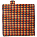 Cumpara ieftin Patura picnic pliabila, carouri multicolor, 200x200 cm catifea