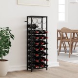 vidaXL Suport sticle vin 27 de sticle, negru 34x18x100 cm fier forjat