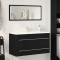 vidaXL Dulap cu chiuvetă Stejar Negru 90 x 45 x 1.5 cm Lemn compozit 862569