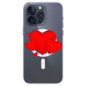 Husa personalizata apple iphone 15 pro, magsafe, heart foto