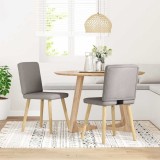 VidaXL Scaune de bucătărie, 2 buc., gri taupe, material textil